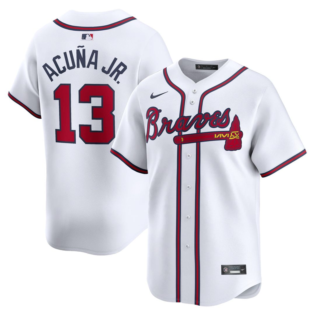 Atlanta Braves Ronald Acuña Jr. White Home Limited Baseball Jersey