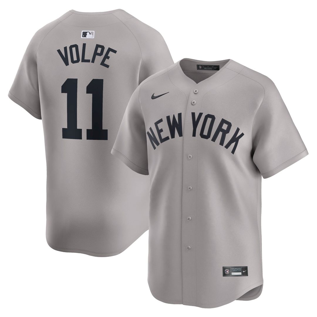 New York Yankees Anthony Volpe Gray Away Limited Baseball Jersey