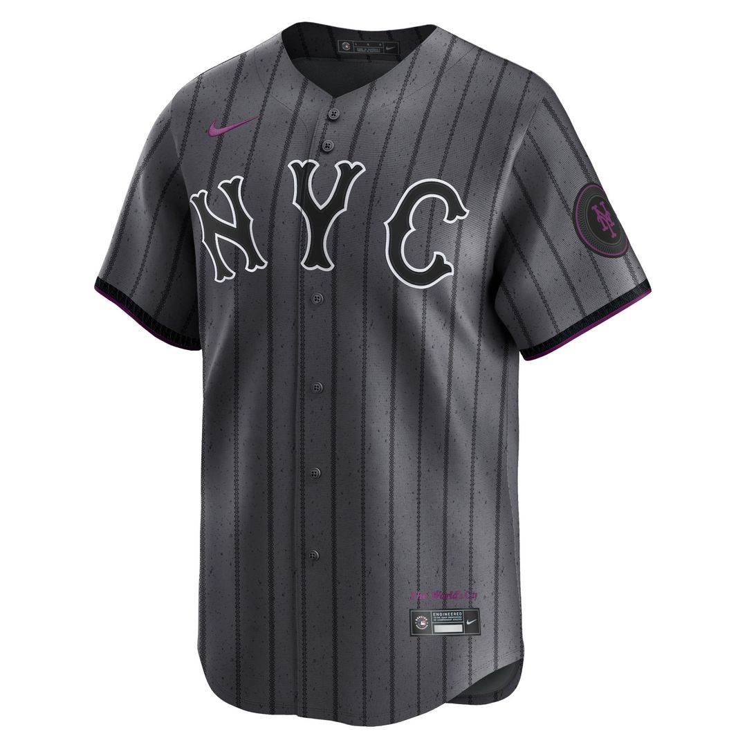 New York Mets Graphite 2024 City Connect Limited Baseball Jersey | MLB Baseball Jersey