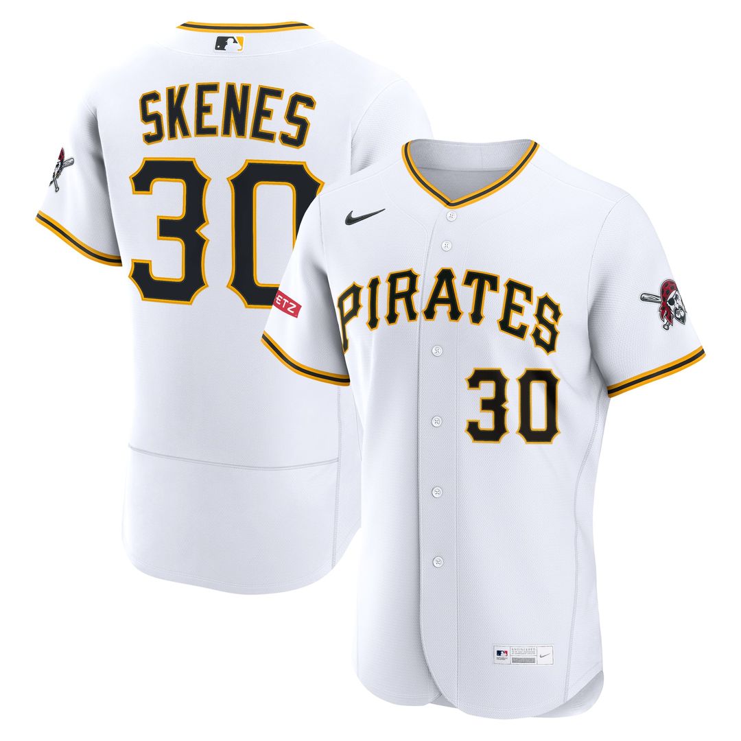 Pittsburgh Pirates Paul Skenes White Home Authentic Sponsor Patch Baseball Jersey