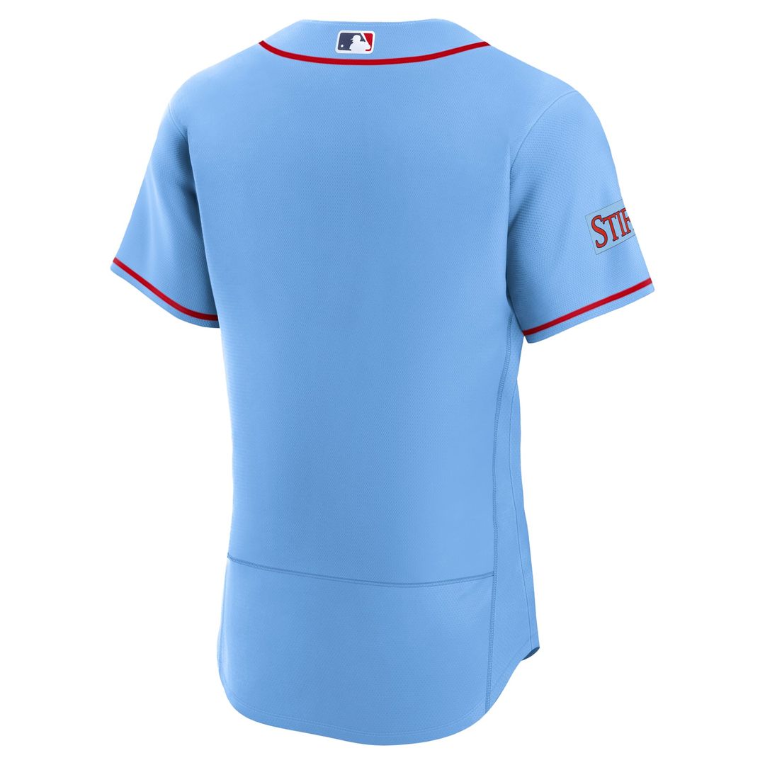 St. Louis Cardinals Light Blue Alternate Sponsor Patch Authentic Baseball Jersey | MLB Baseball Jersey