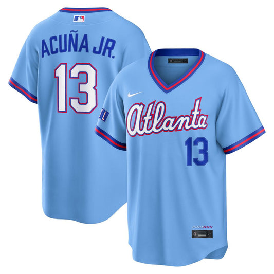 Atlanta Braves Ronald Acuña Jr. Powder Blue 2026 City Connect Stadium Baseball Jersey