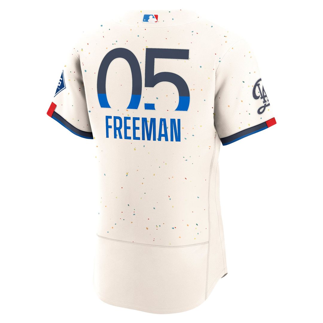 Los Angeles Dodgers Freddie Freeman Cream City Connect Authentic Sponsor Patch Baseball Jersey | MLB Baseball Jersey