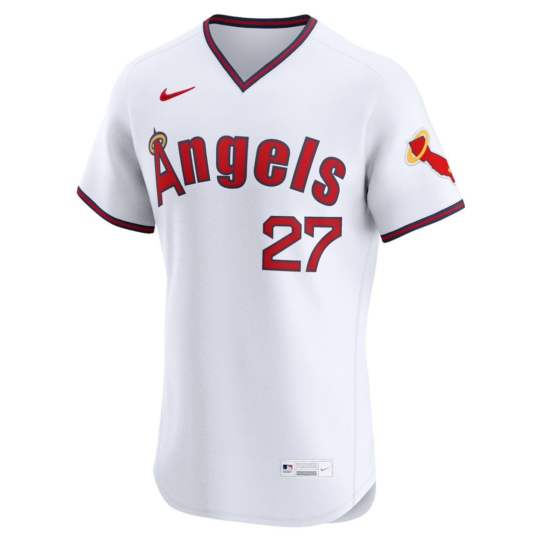 Los Angeles Angels Mike Trout White Alternate 2 Elite Baseball Jersey | MLB Baseball Jersey