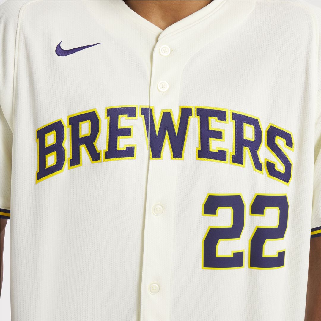 Milwaukee Brewers Christian Yelich Cream Home Limited Baseball Jersey | MLB Baseball Jersey
