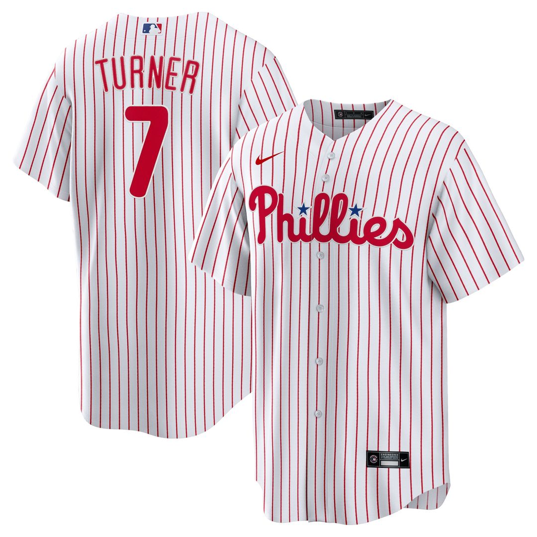 Philadelphia Phillies Trea Turner White Home Replica Baseball Jersey