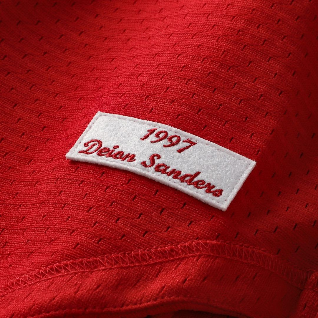 Cincinnati Reds Deion Sanders Red Cooperstown Mesh Batting Practice Button-Up Baseball Jersey | MLB Baseball Jersey