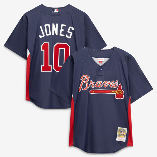 Atlanta Braves Chipper Jones Navy Authentic Batting Practice Baseball Jersey