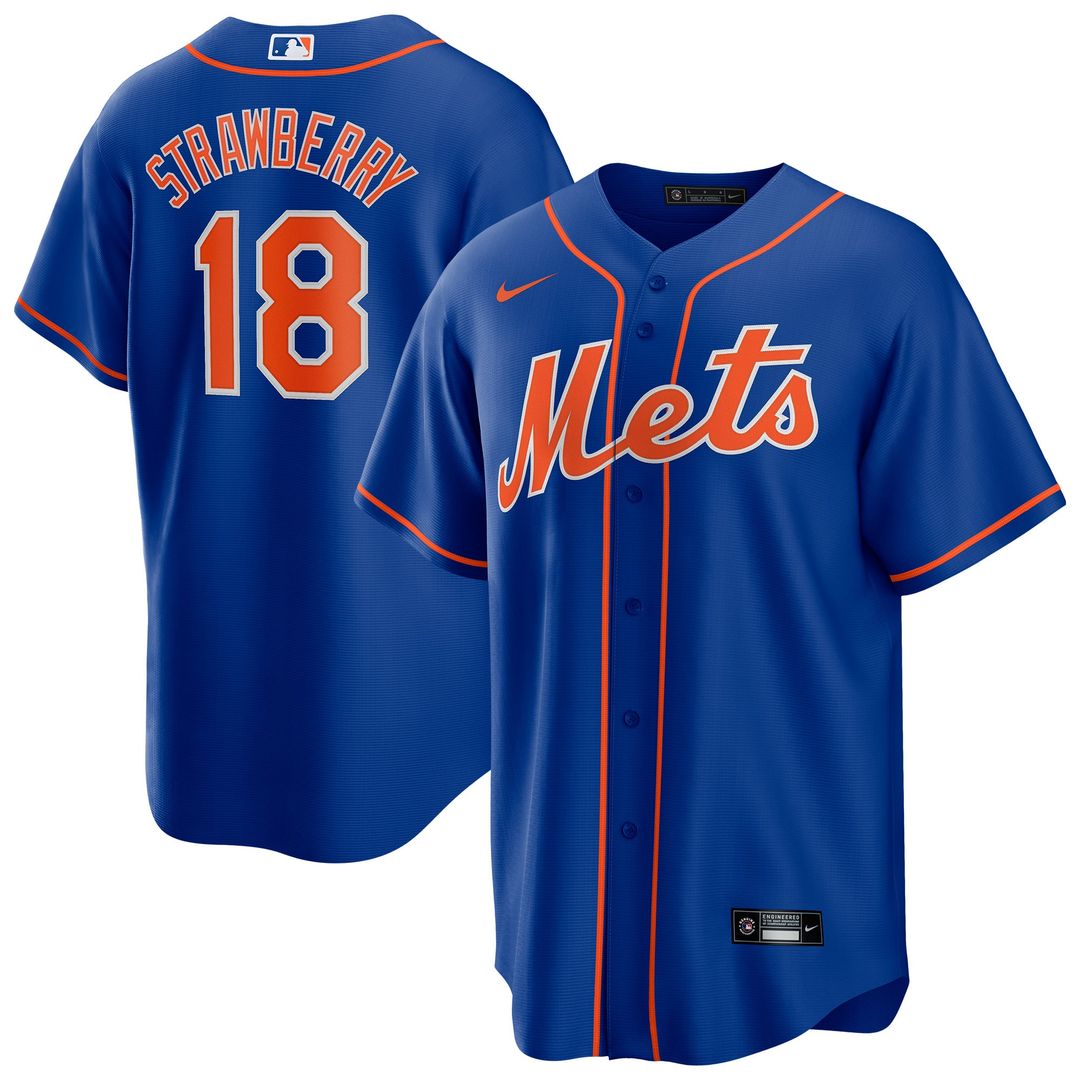 New York Mets Darryl Strawberry Royal Alternate Replica Baseball Jersey