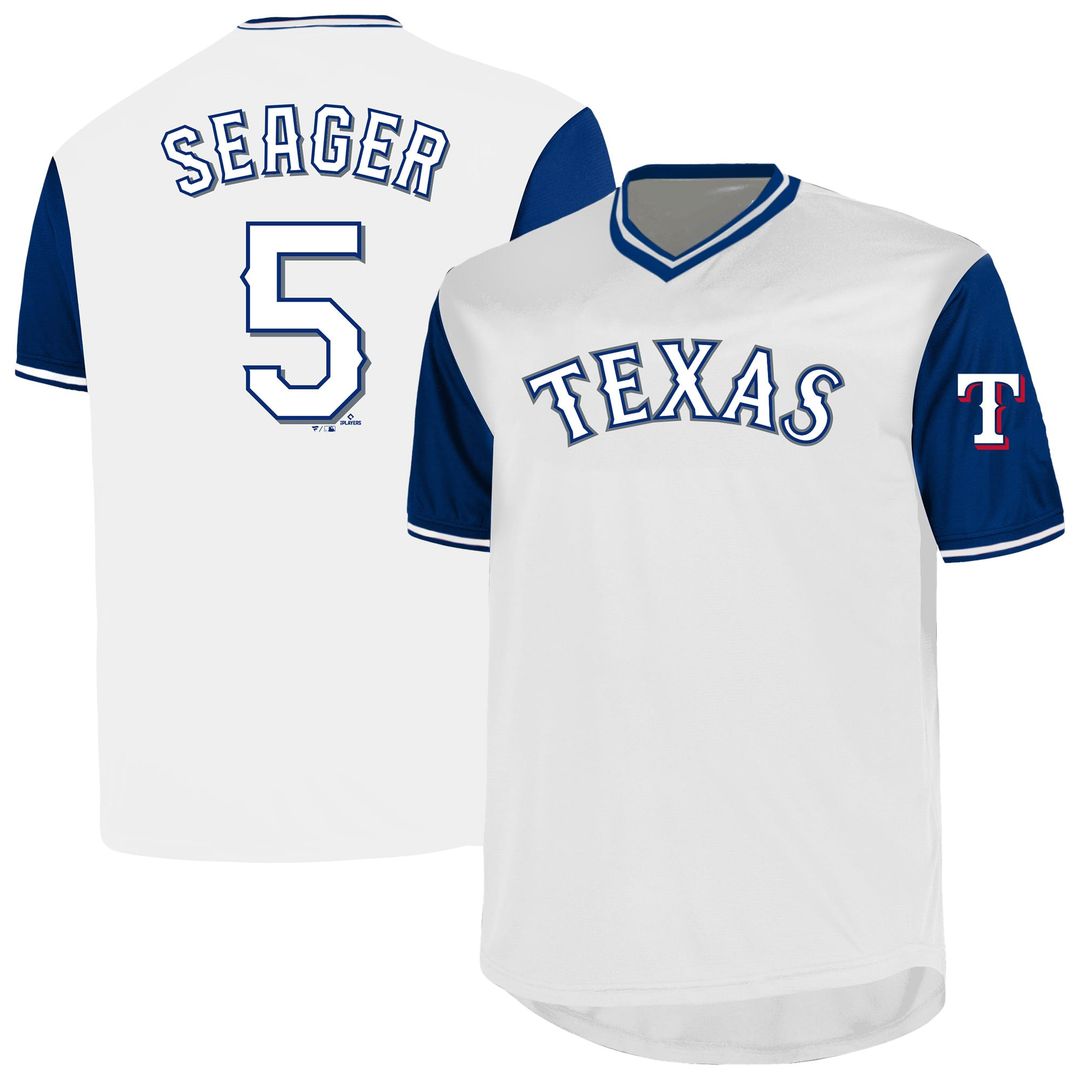 Texas Rangers Corey Seager Profile White Big & Tall Name & Number Baseball Jersey