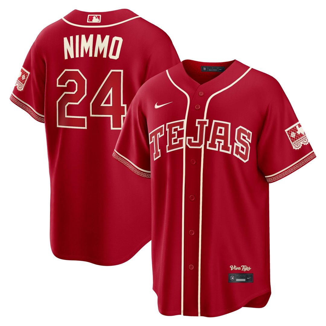 Texas Rangers Brandon Nimmo Red 2026 City Connect Stadium Baseball Jersey