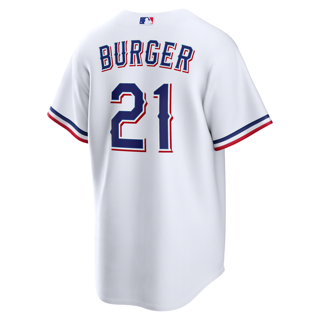Texas Rangers Jake Burger White Home Replica Baseball Jersey | MLB Baseball Jersey