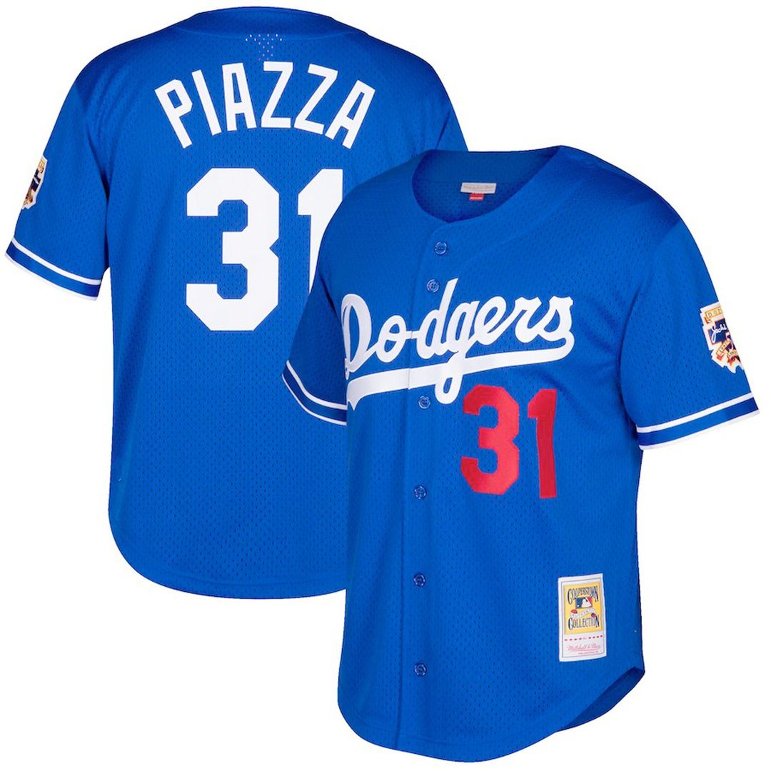 Los Angeles Dodgers Mike Piazza Royal Big & Tall Cooperstown Mesh Batting Practice Baseball Jersey
