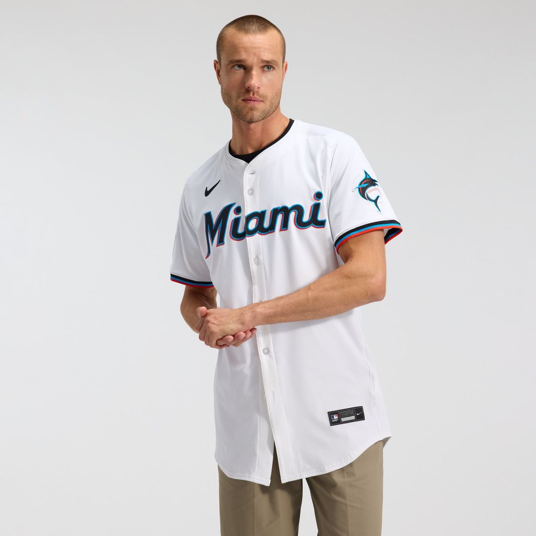 Miami Marlins White Home Elite Baseball Jersey