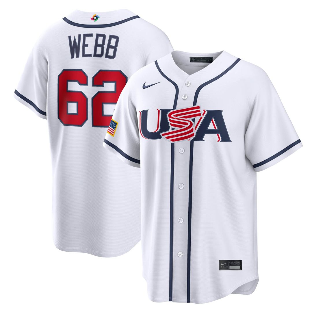 USA Baseball Logan Webb White 2026 World Baseball Classic Home Stadium Baseball Jersey