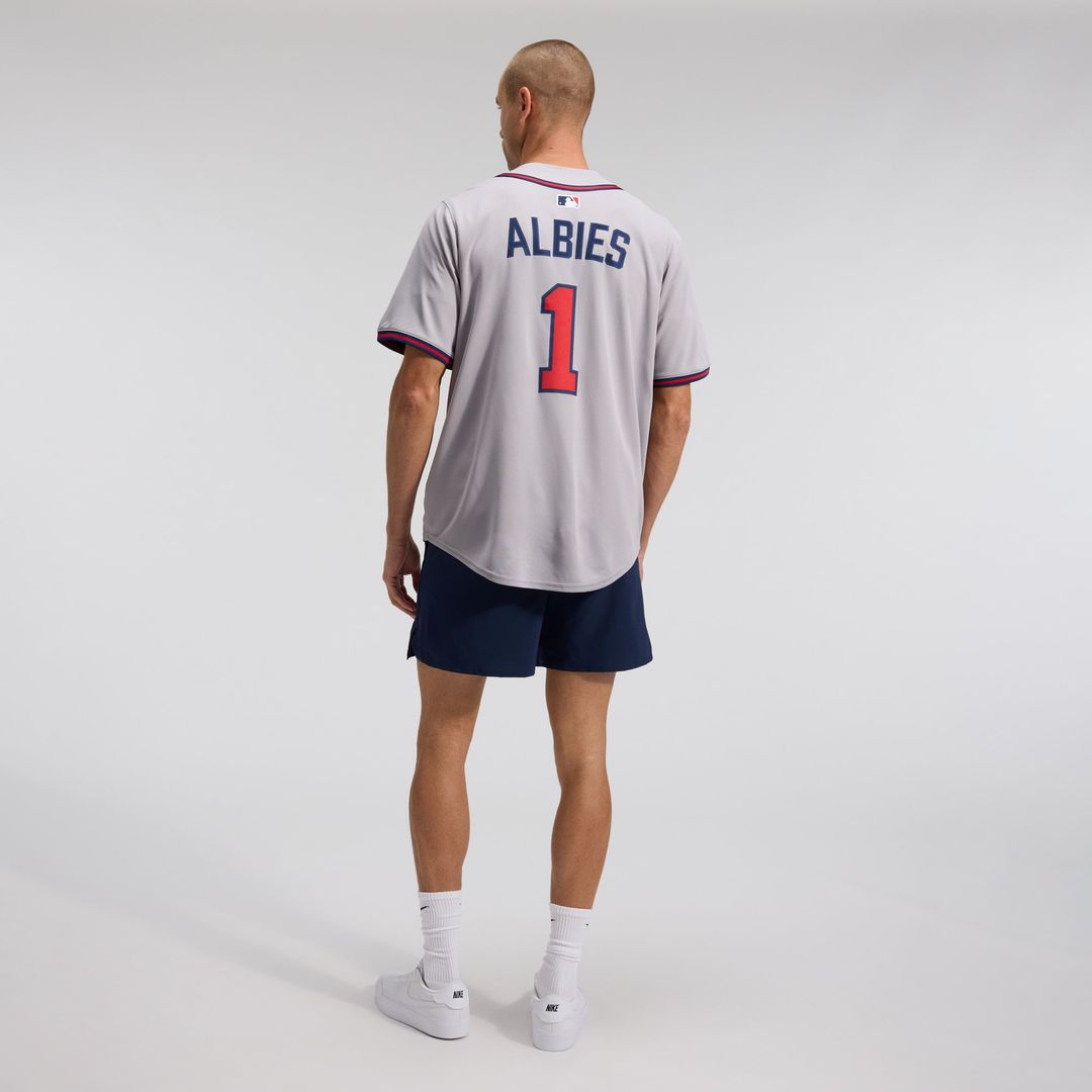 Atlanta Braves Ozzie Albies Gray Road Limited Baseball Jersey | MLB Baseball Jersey