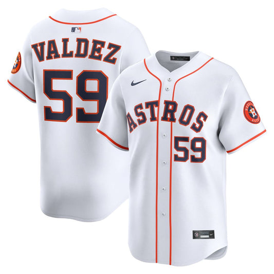 Houston Astros Framber Valdez White Home Limited Baseball Jersey
