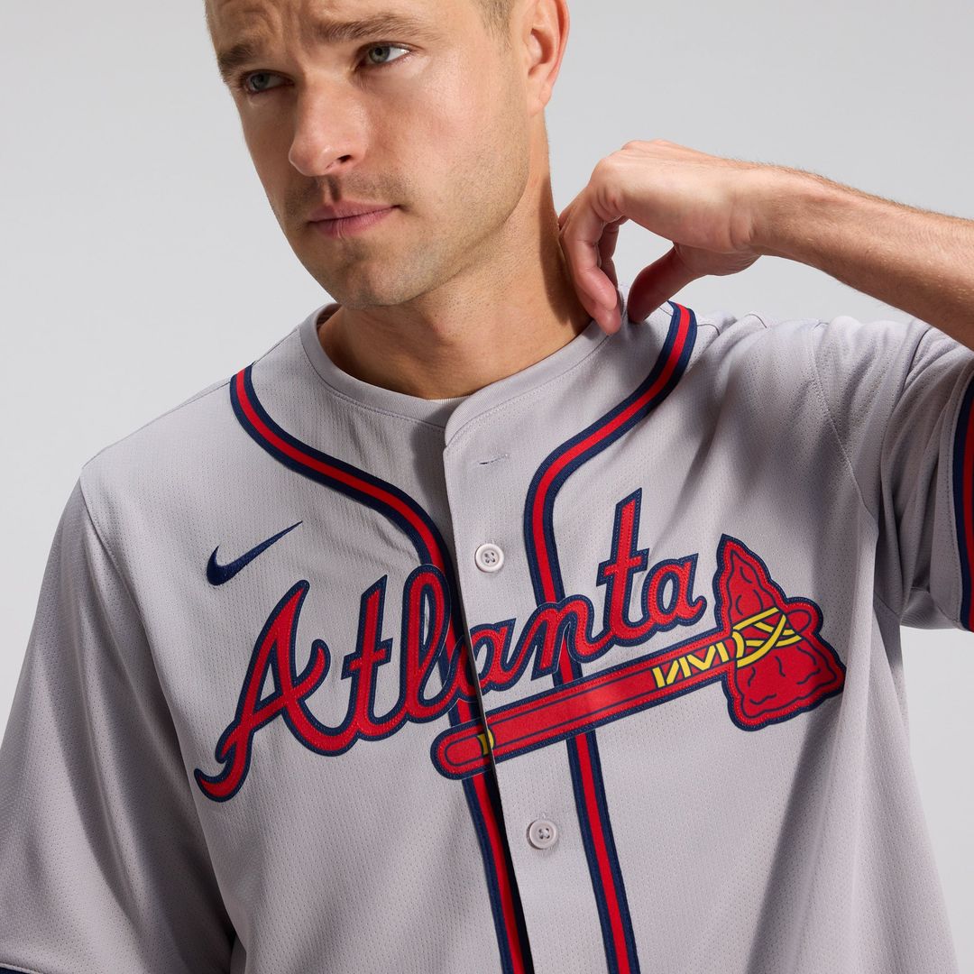 Atlanta Braves Ozzie Albies Gray Road Limited Baseball Jersey | MLB Baseball Jersey