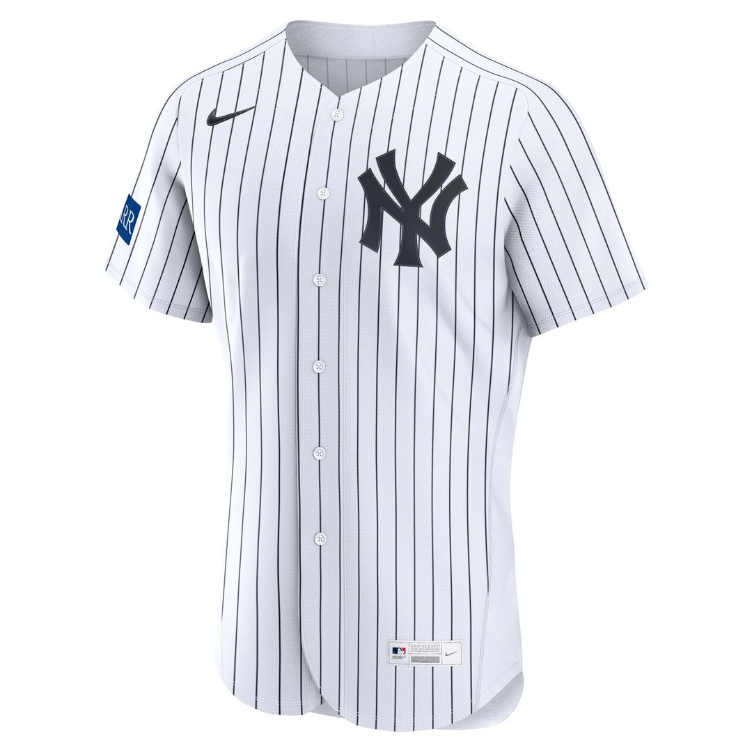 New York Yankees Aaron Judge White Home Authentic Sponsor Patch Baseball Jersey | MLB Baseball Jersey