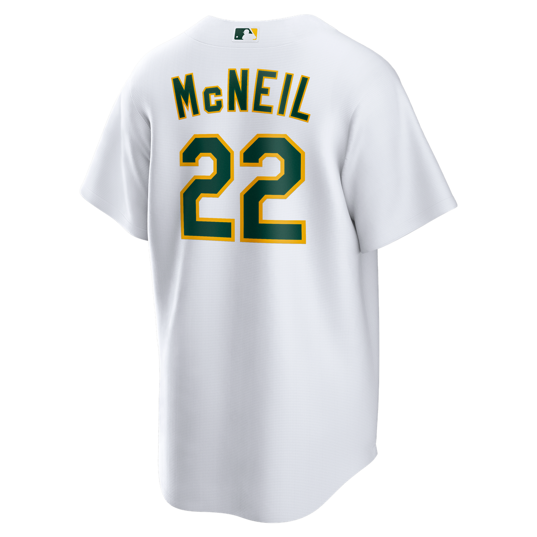 Athletics Jeff McNeil White Home Replica Baseball Jersey | MLB Baseball Jersey