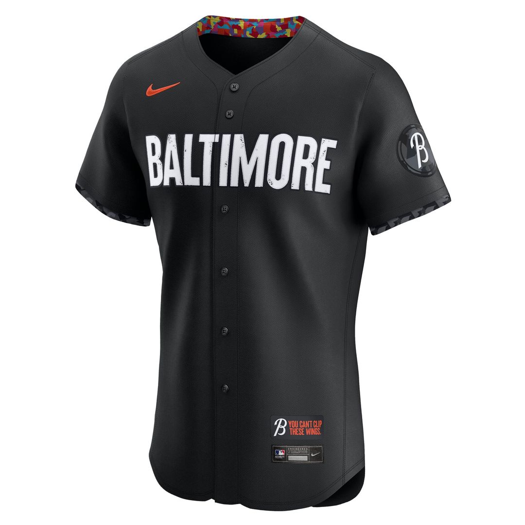 Baltimore Orioles Black City Connect Elite Baseball Jersey | MLB Baseball Jersey