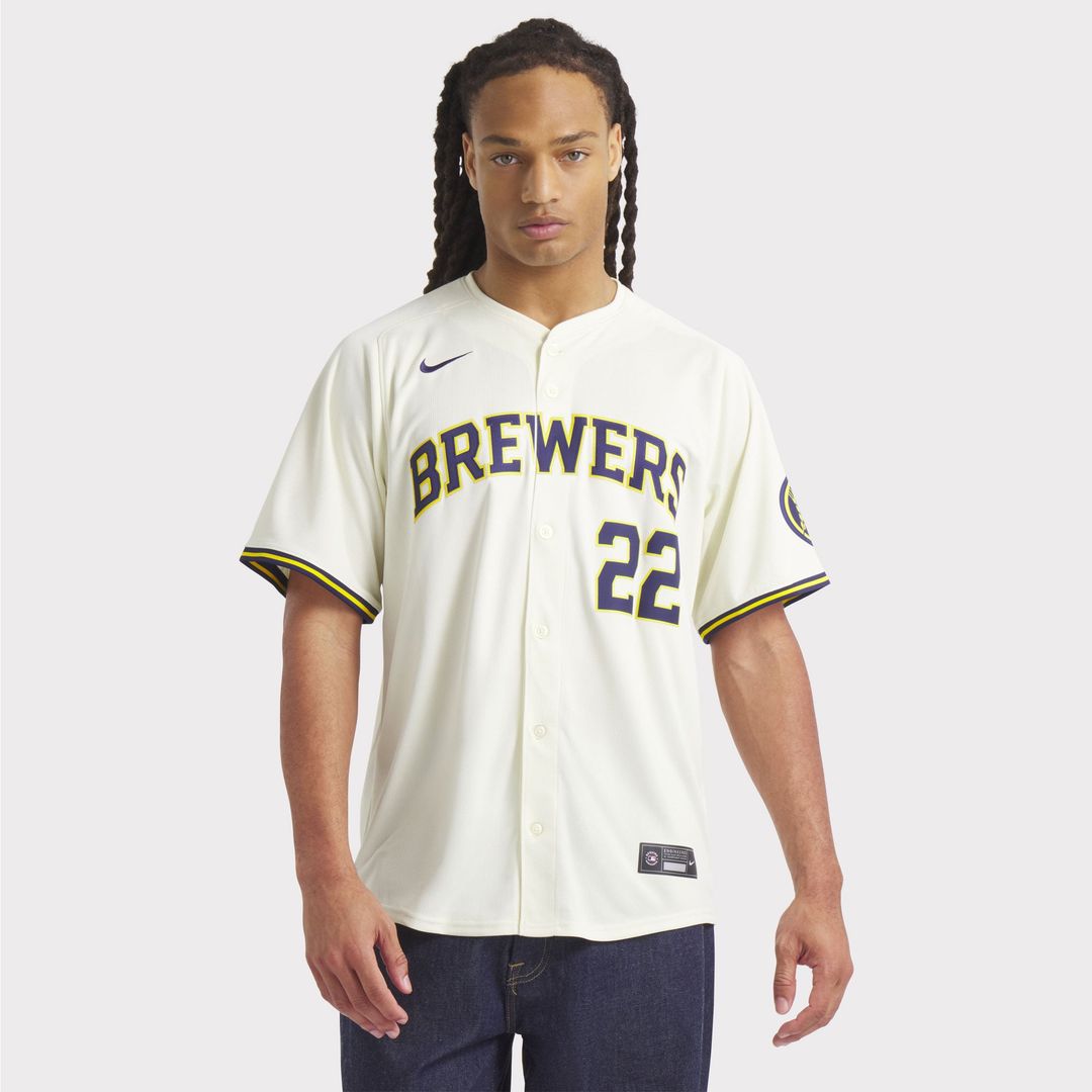 Milwaukee Brewers Christian Yelich Cream Home Limited Baseball Jersey | MLB Baseball Jersey