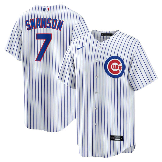Chicago Cubs Dansby Swanson White Replica Baseball Jersey