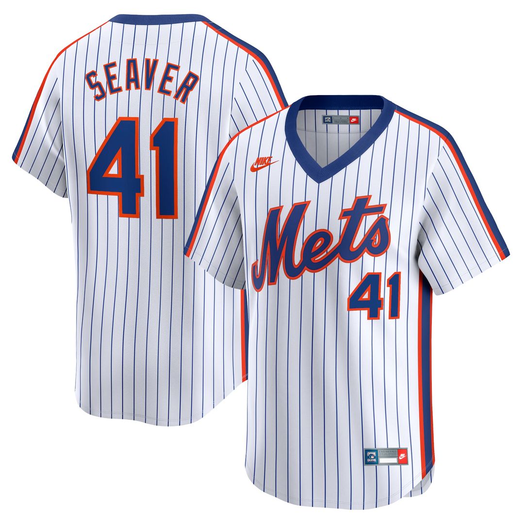 New York Mets Tom Seaver White Throwback Cooperstown Limited Baseball Jersey