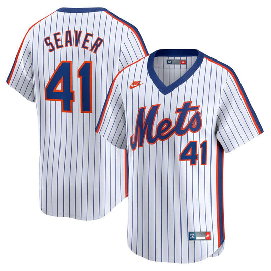 New York Mets Tom Seaver White Throwback Cooperstown Limited Baseball Jersey