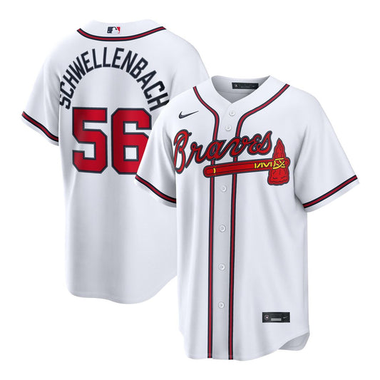 Atlanta Braves Spencer Schwellenbach White Home Replica Baseball Jersey