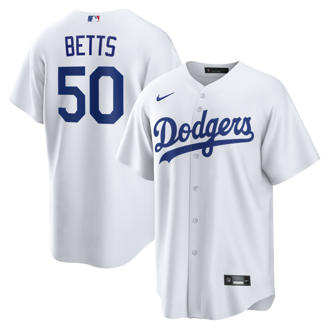 Los Angeles Dodgers Mookie Betts White Home Replica Baseball Jersey