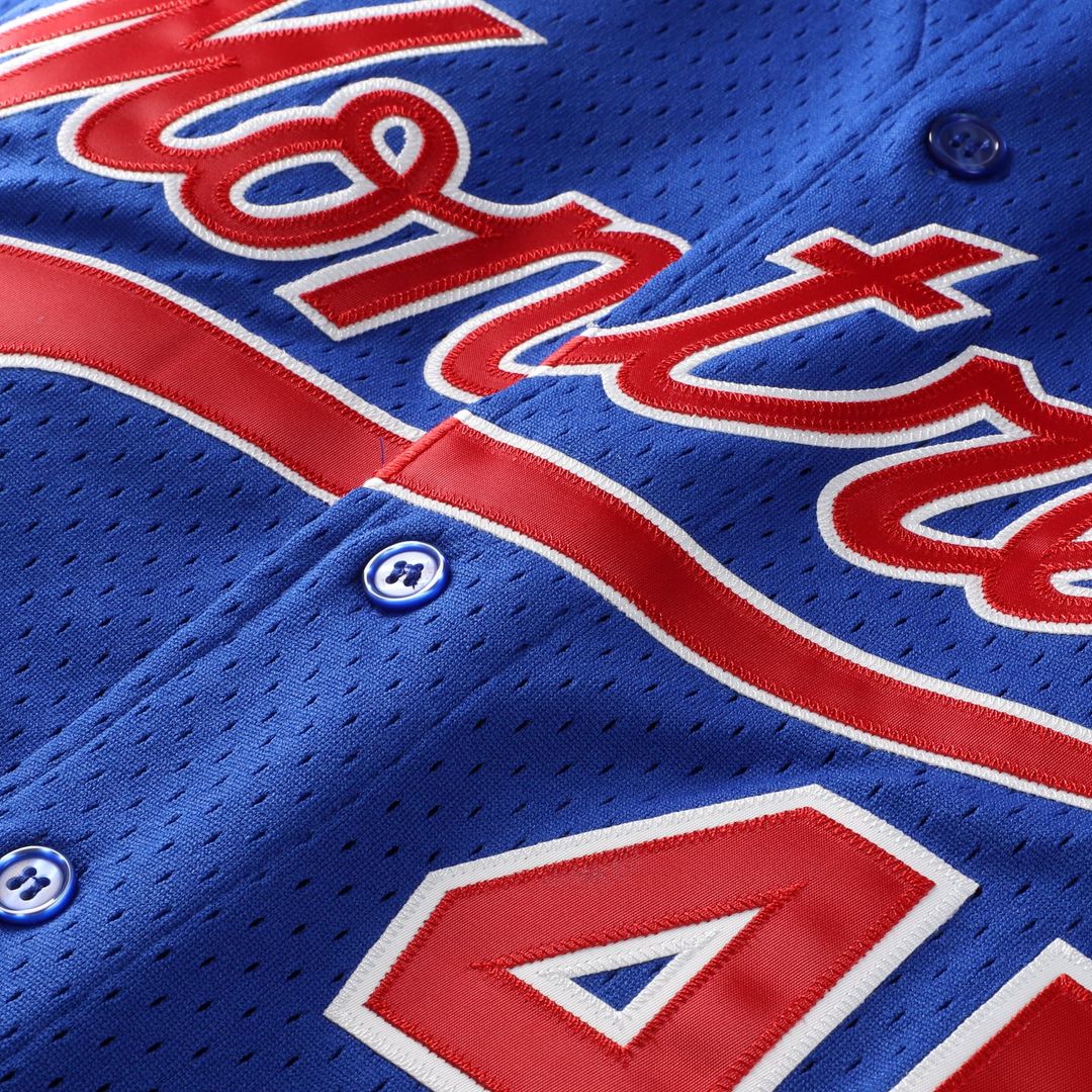 Montreal Expos Pedro Martinez Blue Cooperstown Collection Mesh Batting Practice Button-Up Baseball Jersey | MLB Baseball Jersey