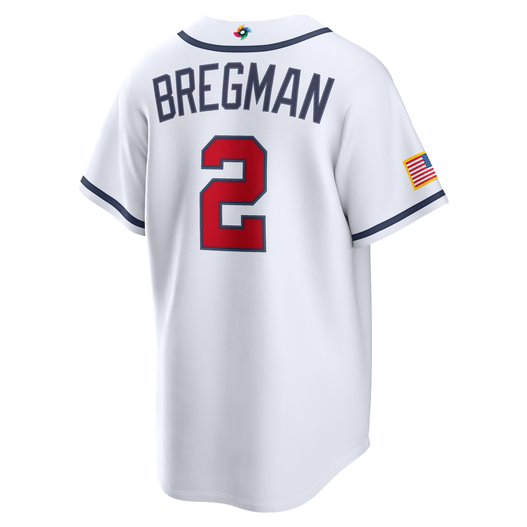 USA Baseball Alex Bregman White 2026 World Baseball Classic Home Stadium Baseball Jersey | MLB Baseball Jersey