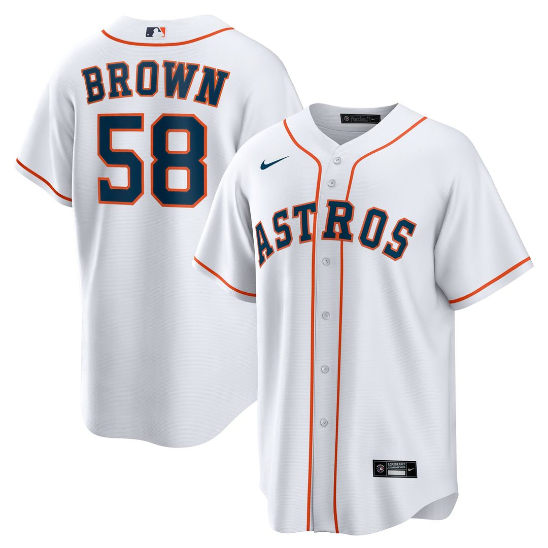 Houston Astros Hunter Brown White Home Replica Baseball Jersey