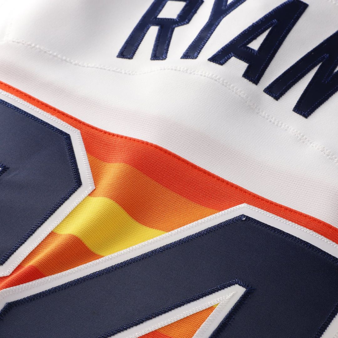 Houston Astros Nolan Ryan White Throwback Authentic Baseball Jersey | MLB Baseball Jersey