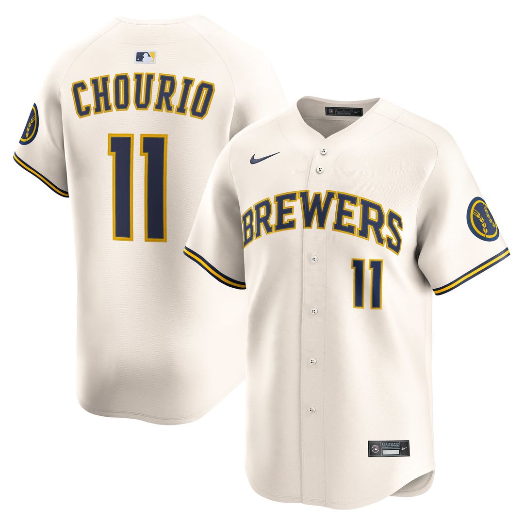 Milwaukee Brewers Jackson Chourio Cream Home Limited Baseball Jersey