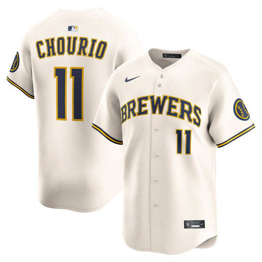 Milwaukee Brewers Jackson Chourio Cream Home Limited Baseball Jersey