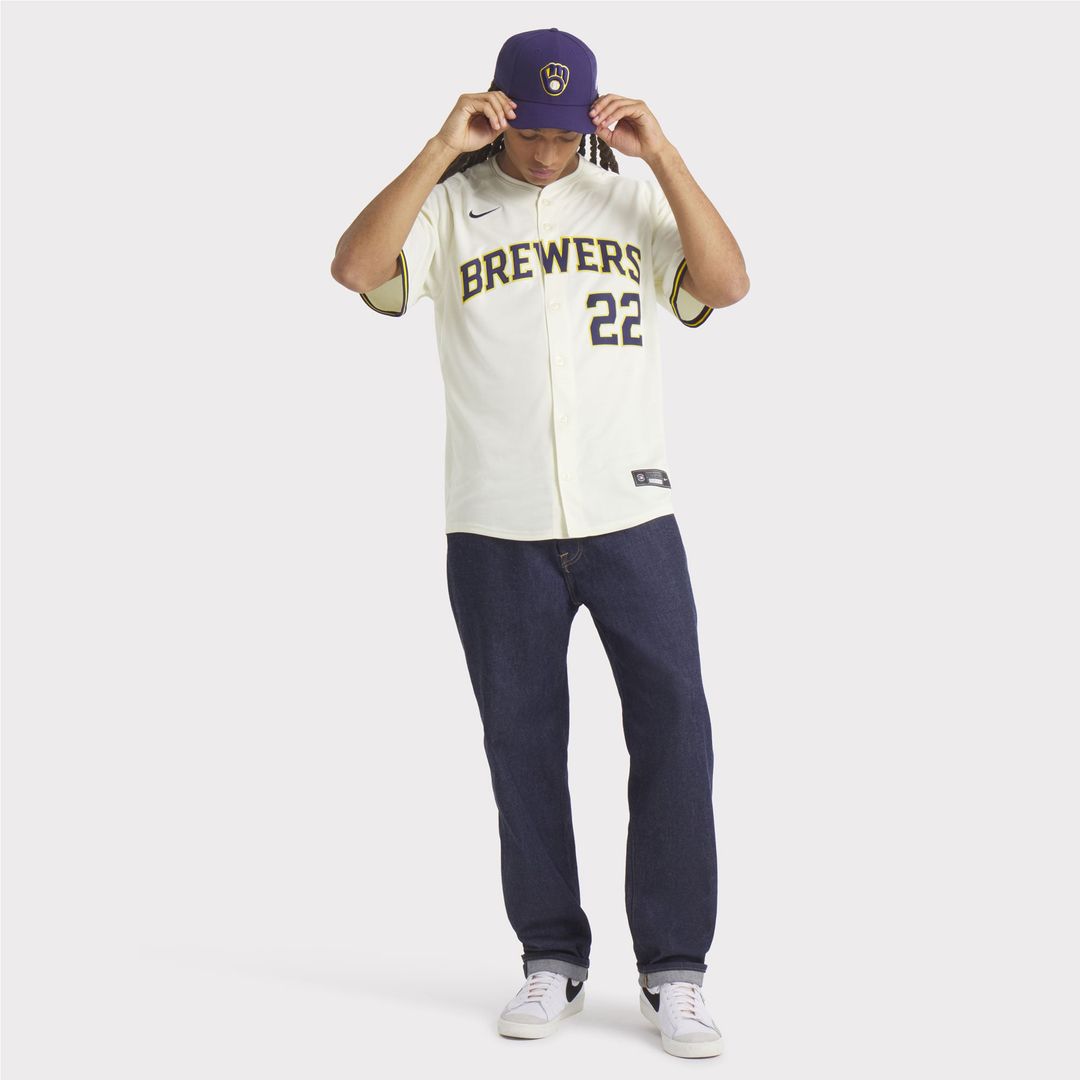 Milwaukee Brewers Christian Yelich Cream Home Limited Baseball Jersey | MLB Baseball Jersey