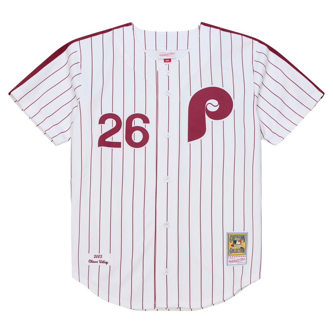 Philadelphia Phillies Chase Utley White 2003 Cooperstown Collection Authentic Baseball Jersey | MLB Baseball Jersey