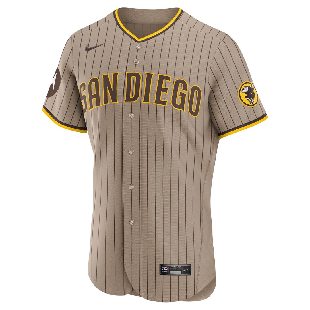 San Diego Padres Brown Road Sponsor Patch Authentic Baseball Jersey | MLB Baseball Jersey