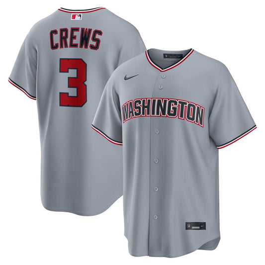 Washington Nationals Dylan Crews Gray Road Replica Baseball Jersey