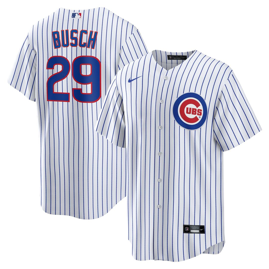 Chicago Cubs Michael Busch White Home Replica Baseball Jersey