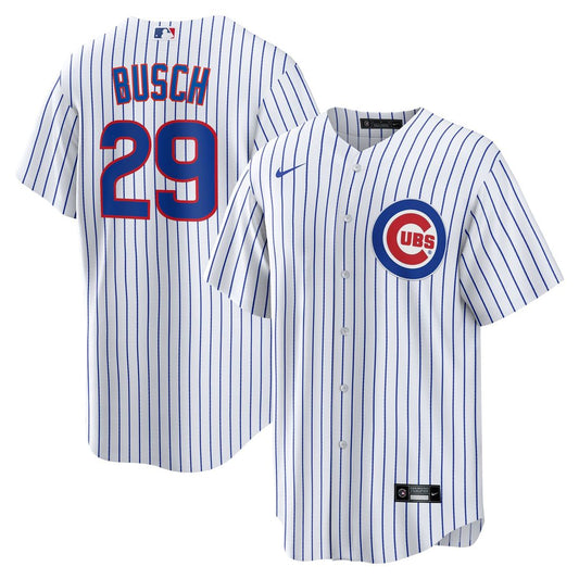 Chicago Cubs Michael Busch White Home Replica Baseball Jersey