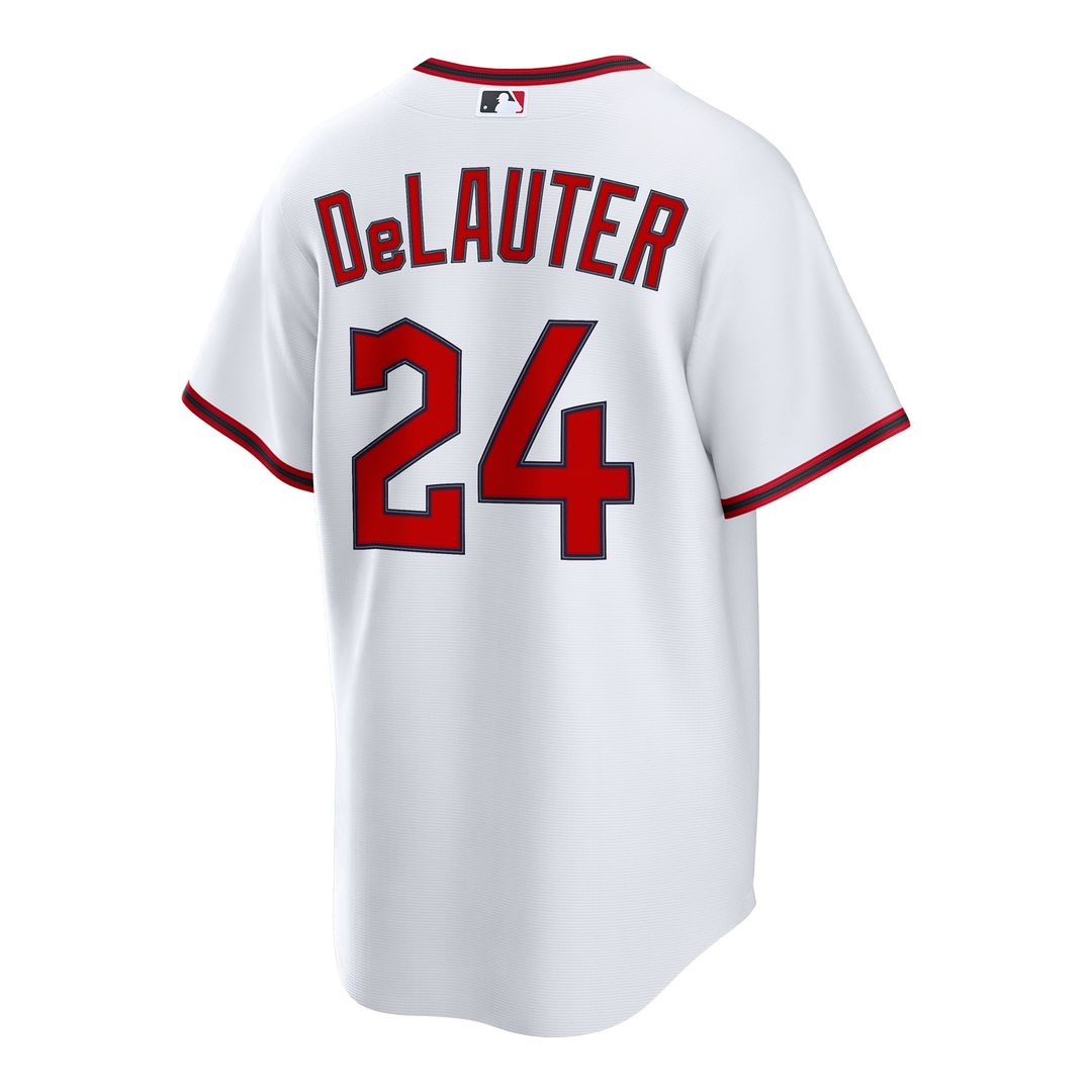 Cleveland Guardians Chase DeLauter White Home Replica Baseball Jersey | MLB Baseball Jersey