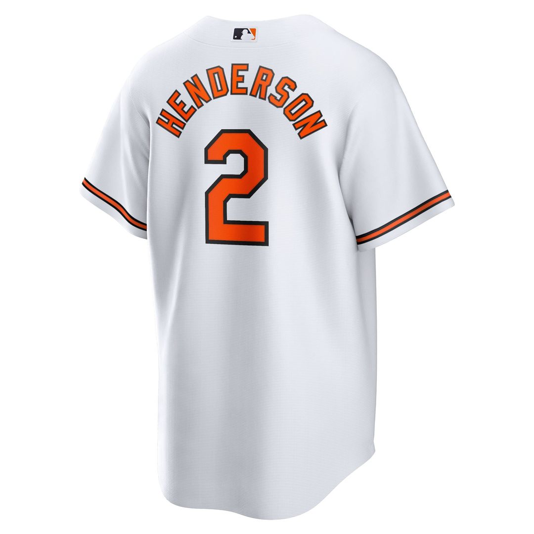 Baltimore Orioles Gunnar Henderson White Home Replica Baseball Jersey | MLB Baseball Jersey