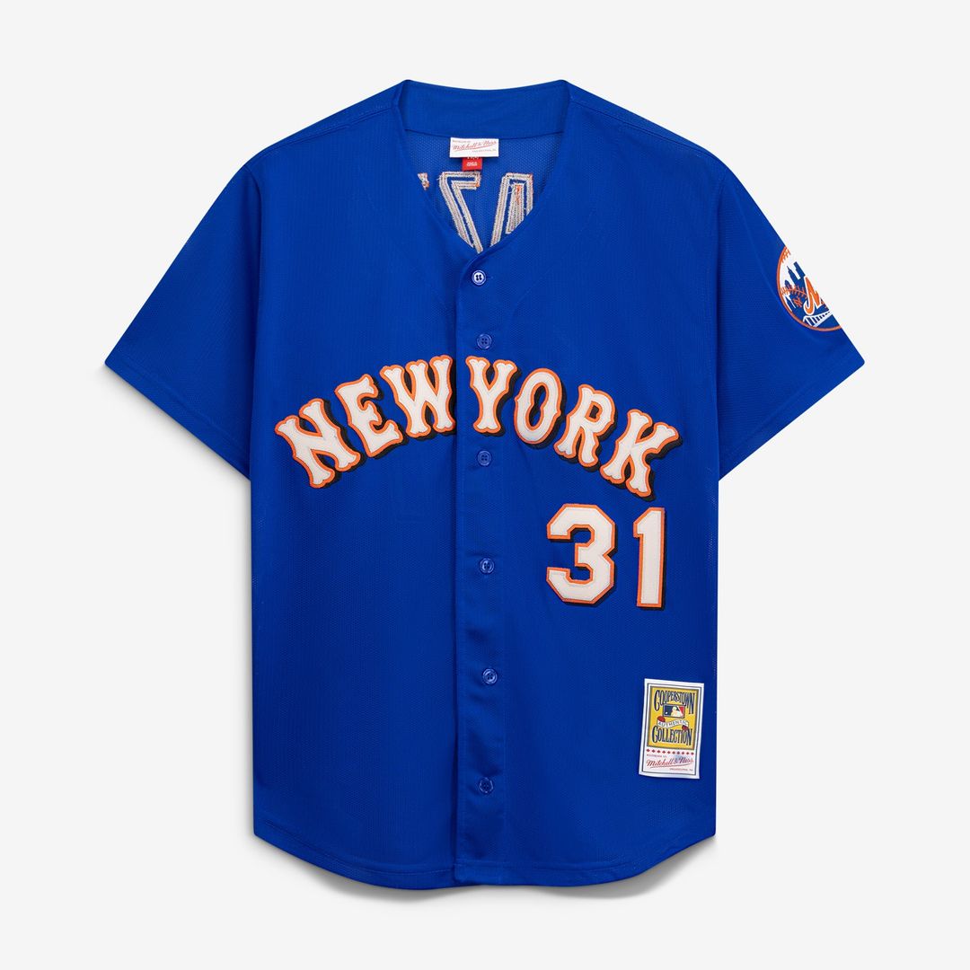 New York Mets Mike Piazza Royal Cooperstown Collection Mesh Batting Practice Button-Up Baseball Jersey | MLB Baseball Jersey