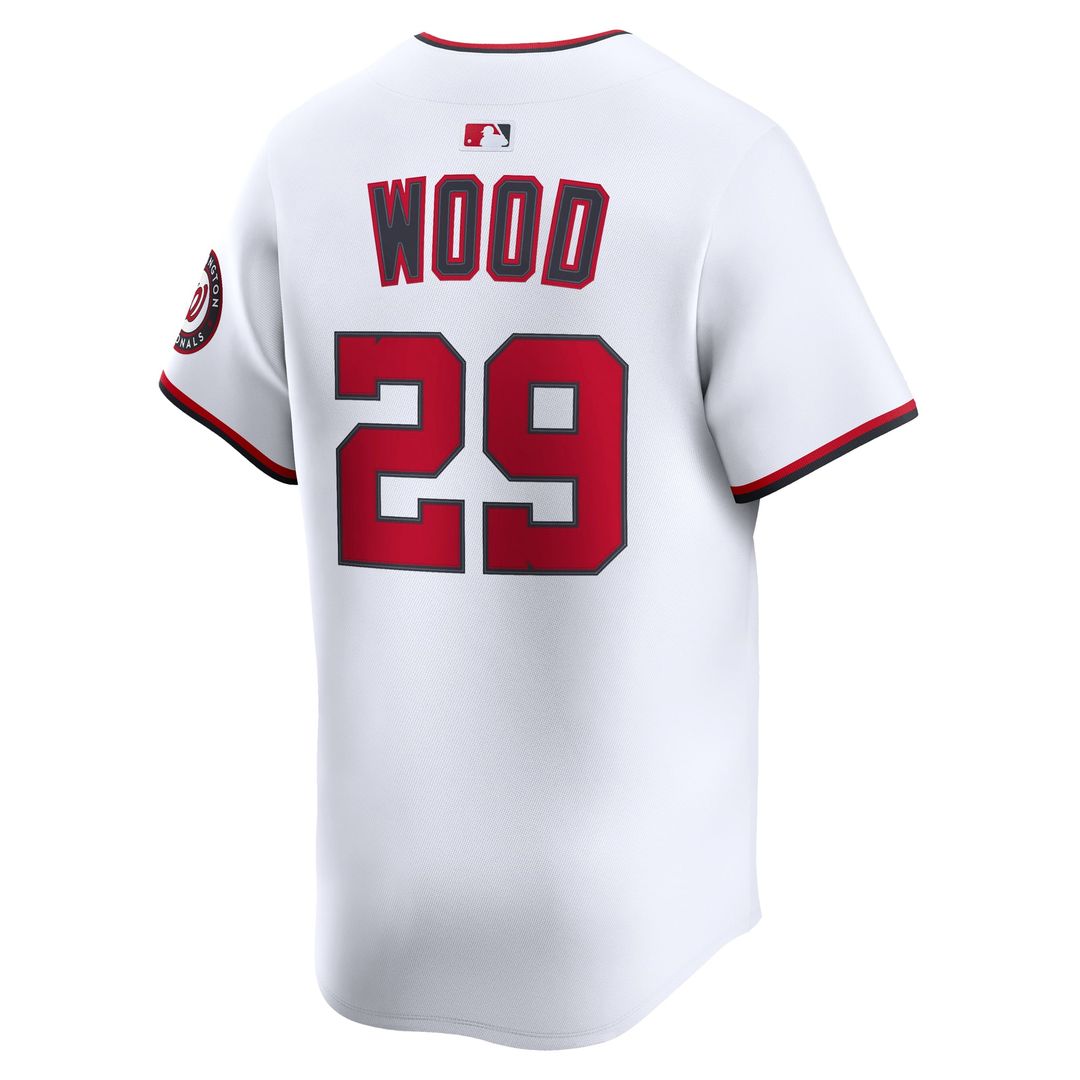 Washington Nationals James Wood White Home Limited Baseball Jersey | MLB Baseball Jersey