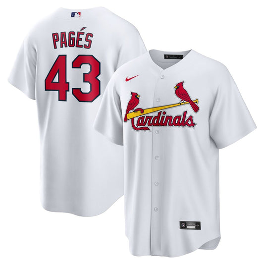 St. Louis Cardinals Pedro Pagés White Home Replica Baseball Jersey