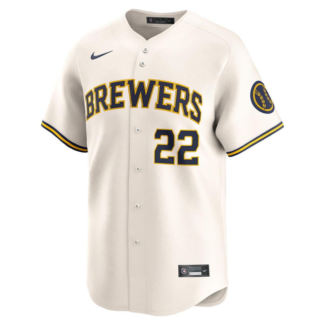 Milwaukee Brewers Christian Yelich Cream Home Limited Baseball Jersey | MLB Baseball Jersey