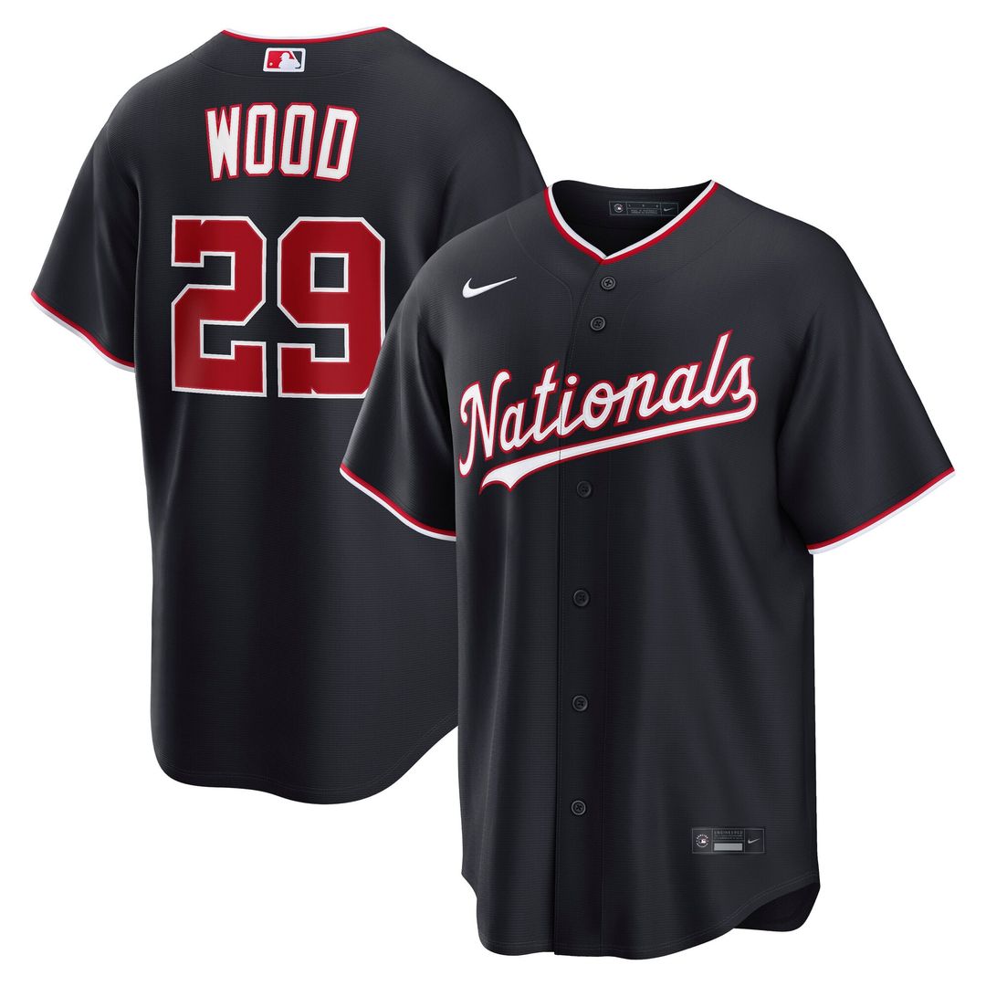 Washington Nationals James Wood Navy Alternate Replica Baseball Jersey | MLB Baseball Jersey